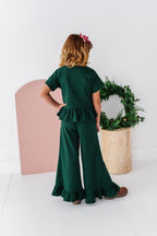 Hunter Green | Waffle Ruffle Set