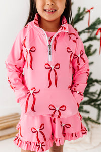 Mouse Bows PINK | (KIDS) 1/4th Zip Up
