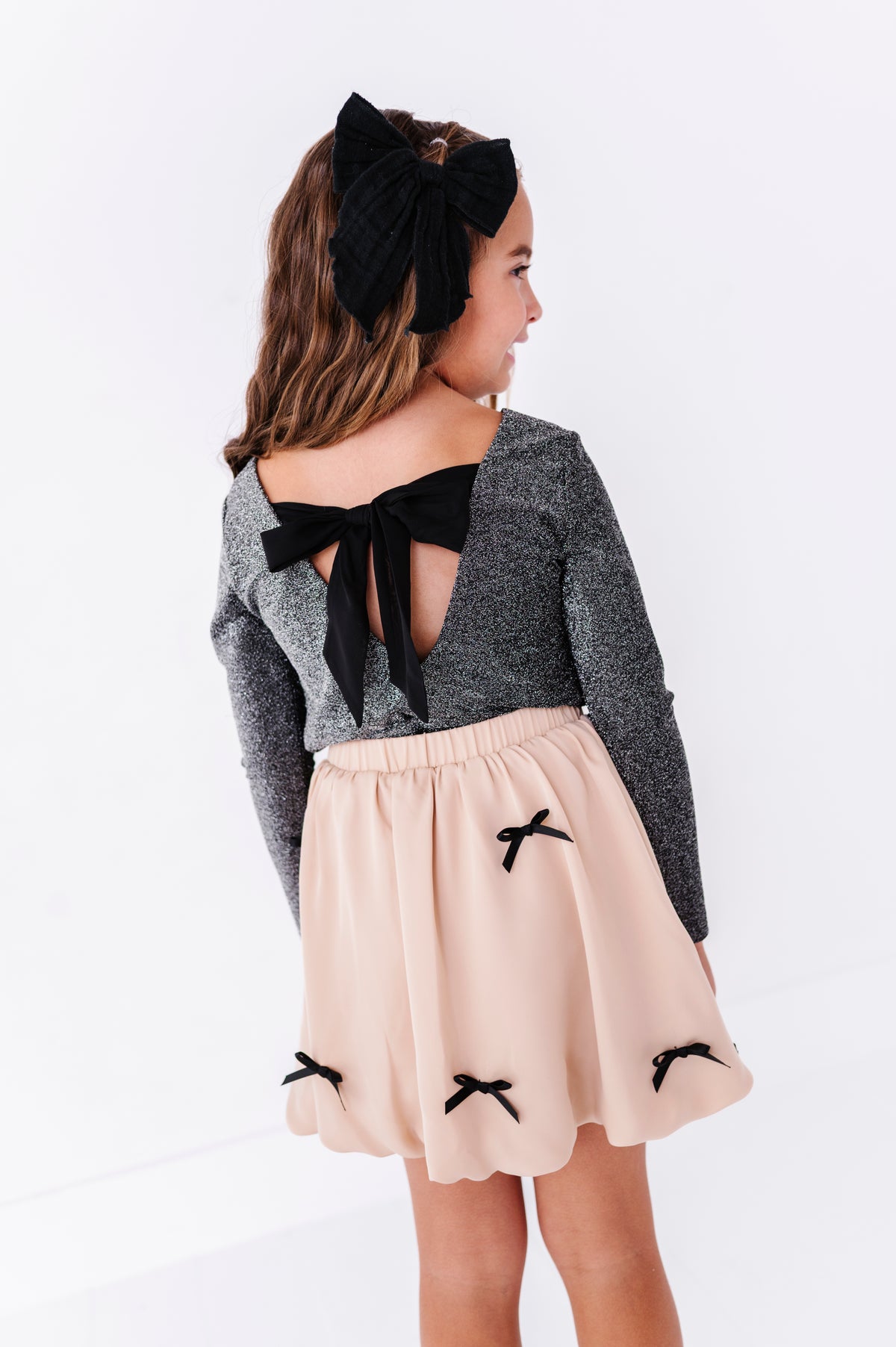 Black Shimmer | Tie-Back Top