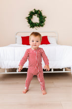 Load image into Gallery viewer, Red Stripes | ZIP ROMPER