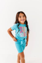 Load image into Gallery viewer, Capri Blue | RIBBED BIKER SHORTS