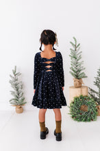 Load image into Gallery viewer, Black Dottie | Velvet Bow Back Dress