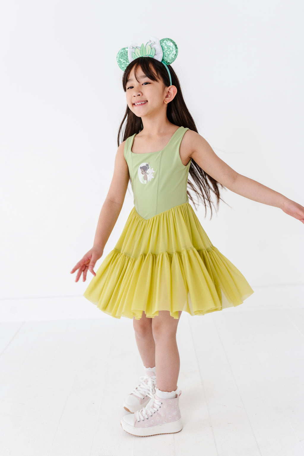 Tiana (KIDS) | Pistachio Mesh DRESS
