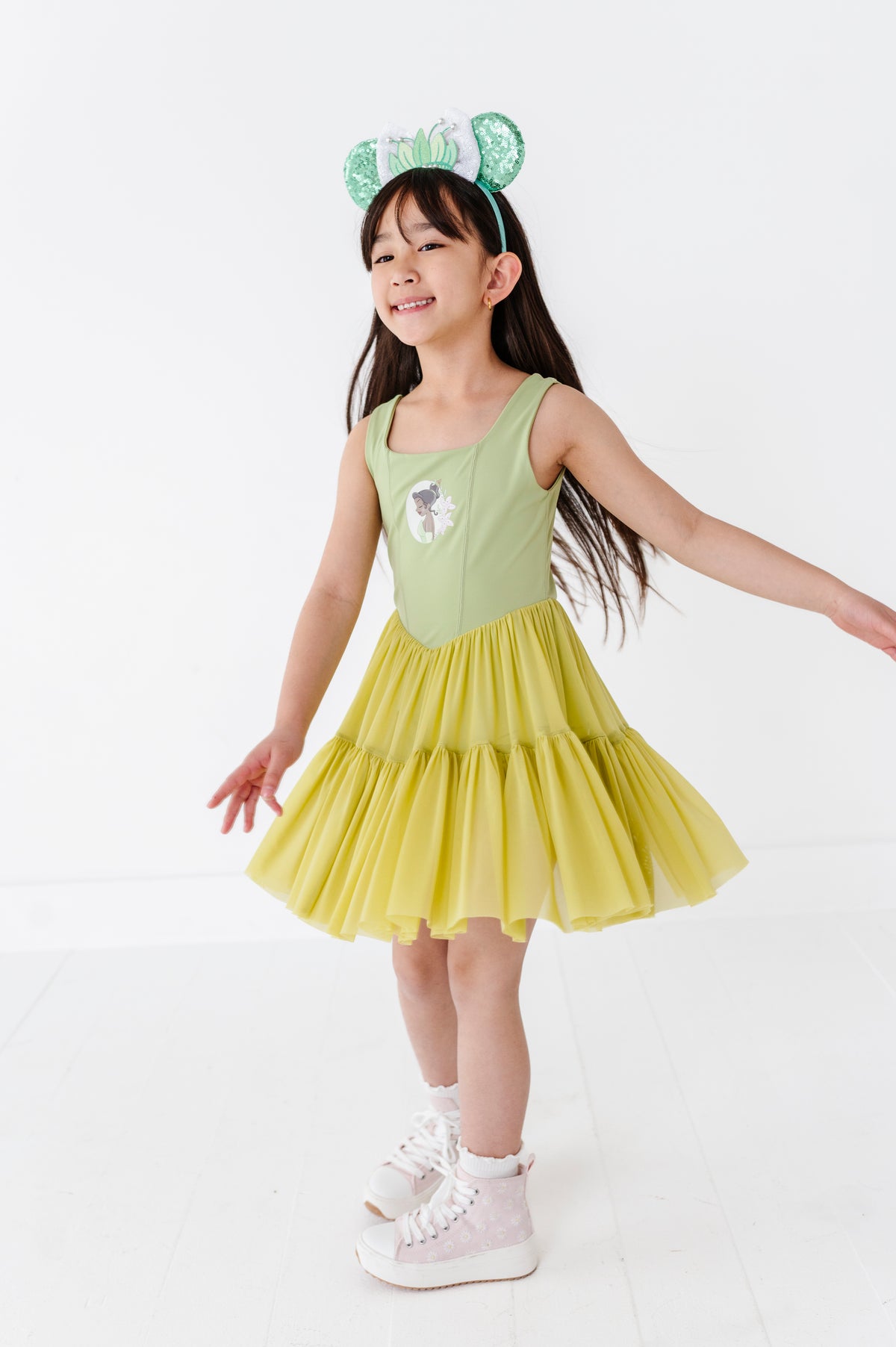 Tiana (KIDS) | Pistachio Mesh DRESS