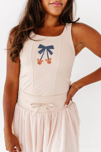 Pumpkin Bow TAN | ADULT TANK