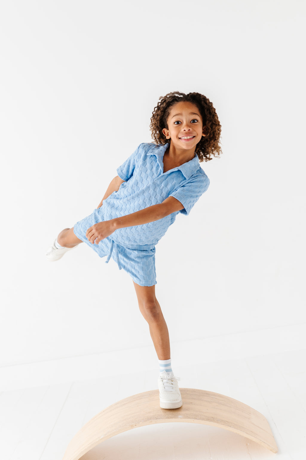 Coastal Blue | BOYS TERRY CHECK SET