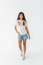 Load image into Gallery viewer, Patchwork USA | ADULT tees (*CROP + FULL LENGTH HERE)