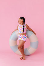 Load image into Gallery viewer, Confetti Check Bows | BOY SHORTS 2-PIECE
