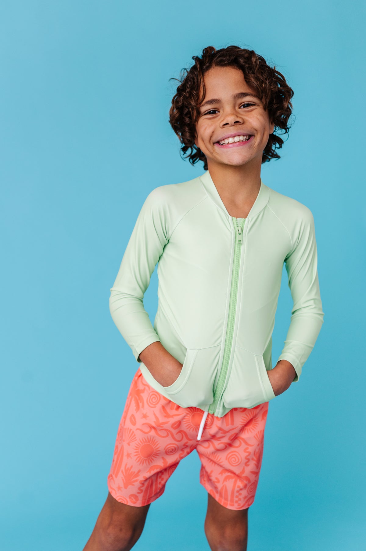 Lemon-Lime | ZIP RASH SHIRT