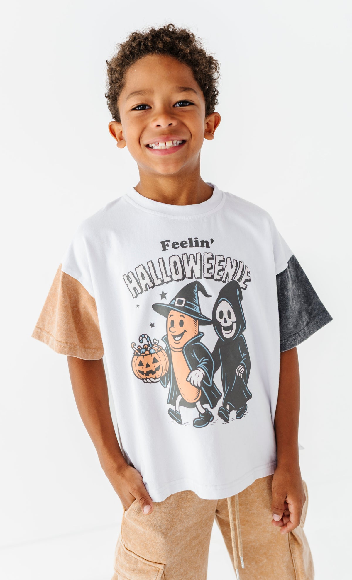 Feelin' Halloweenie | Checkered Boxy Tee