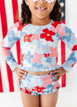 Load image into Gallery viewer, Freedom Floral | 1/4th Rashguard TWO-PIECE