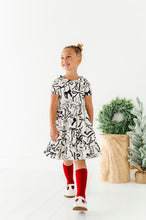 Load image into Gallery viewer, Cream Preppy Bow | Collard Twirl Dress
