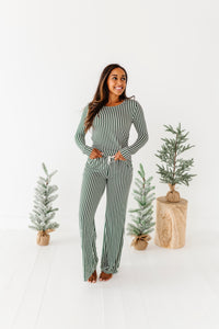Green Stripes | Women’s PJ TOP