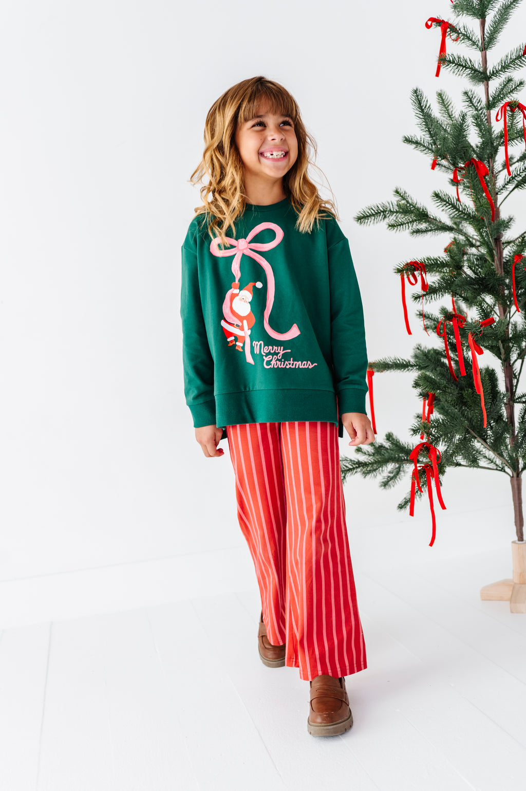 Santa's Pink Bow | Side Split Sweatshirt