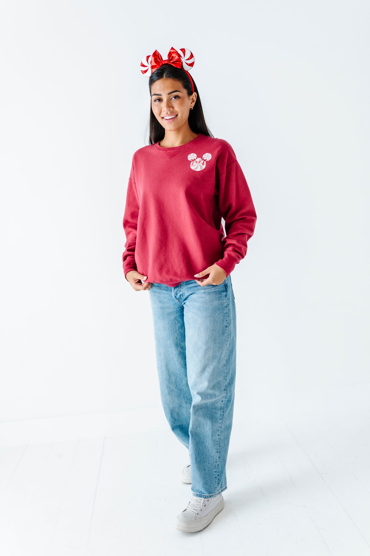 Pocket Peppermint Mouse | RED Adult Sweatshirt