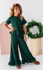 Hunter Green | Waffle Ruffle Set