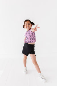 Mauve Smilies | Cross Back Tee