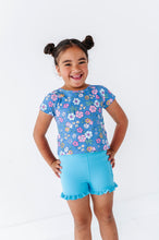 Load image into Gallery viewer, Blue Tide | Ruffle RIB Biker Shorts