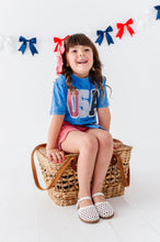 Load image into Gallery viewer, BLUE Patchwork USA | Tie Front Tee