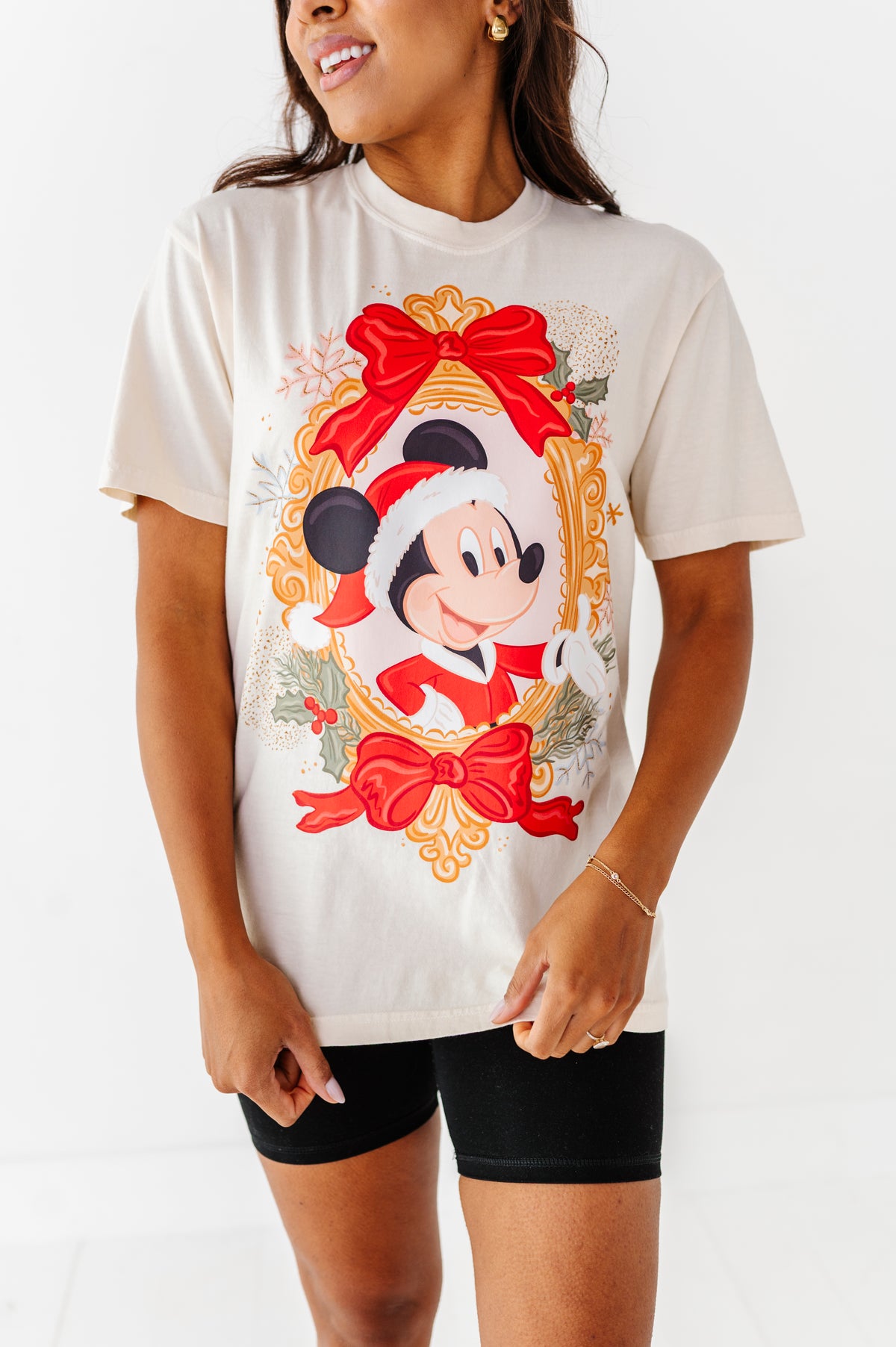 Mickey Bow Frame | ADULT Cream *BOTH CROP + FULL LENGTH HERE!*