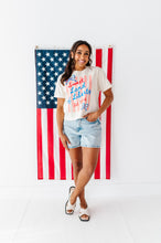 Load image into Gallery viewer, BLUE Patchwork USA | Tie Front Tee
