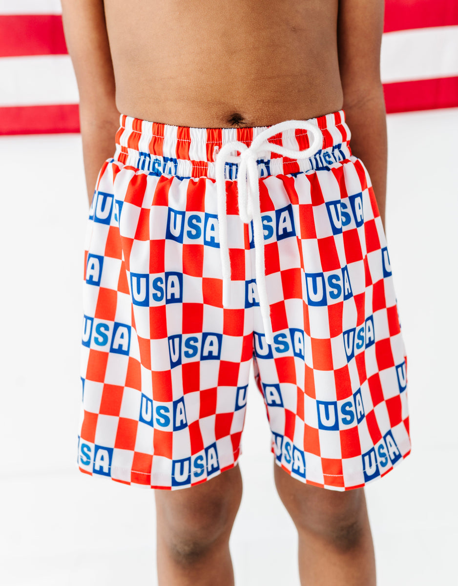 USA Check | BOYS Swim Shorts – Made By Molly