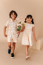Honey Gingham | BOYS LINEN SET