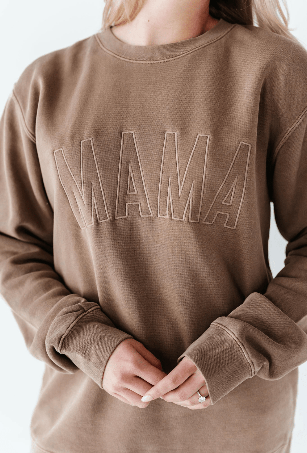 MOCHA 'MAMA' | Embroidered Sweatshirt