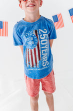 Load image into Gallery viewer, 250 Year Flag | BLUE Boys Curve Hem Tee