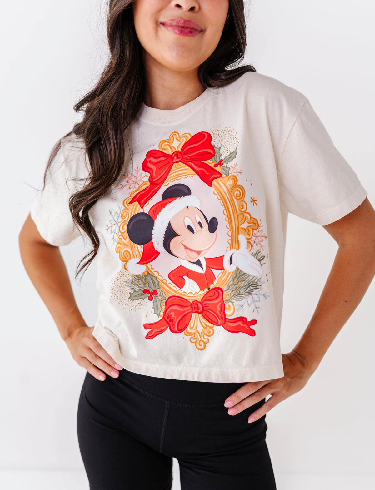 Mickey Bow Frame | ADULT Cream *BOTH CROP + FULL LENGTH HERE!*