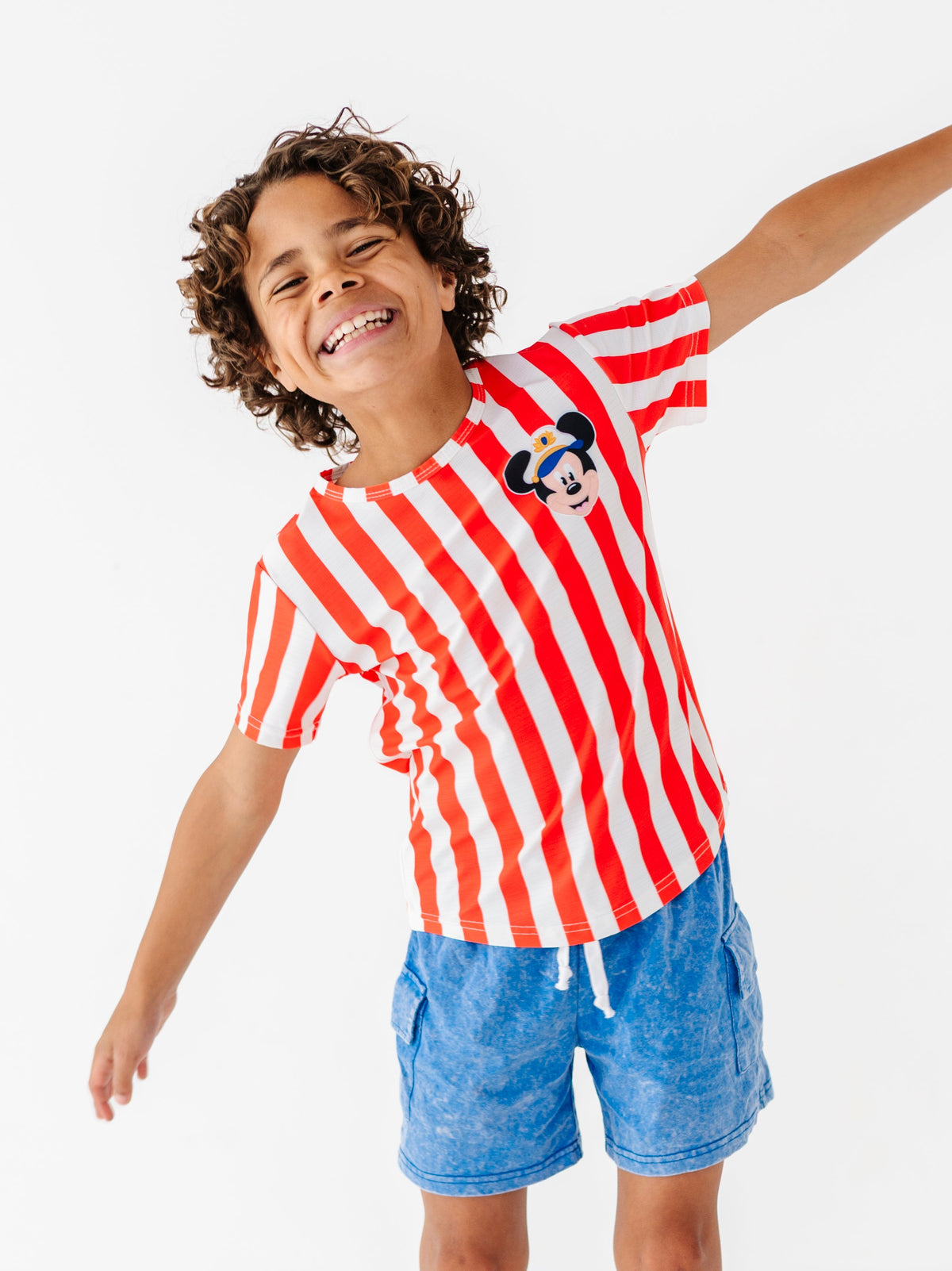 Mickey Pocket (RED Stripes) | KIDS TEE