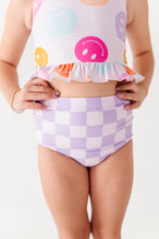 Load image into Gallery viewer, Smilies + Check: Ruffle TWO-PIECE Tankini