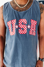 Load image into Gallery viewer, Men’s NAVY ‘USA’ Check Tank