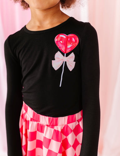 Lollipop Heart | Black Bamboo Long Sleeve