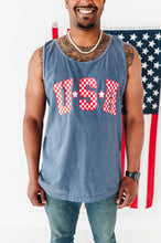 Load image into Gallery viewer, Men’s NAVY ‘USA’ Check Tank