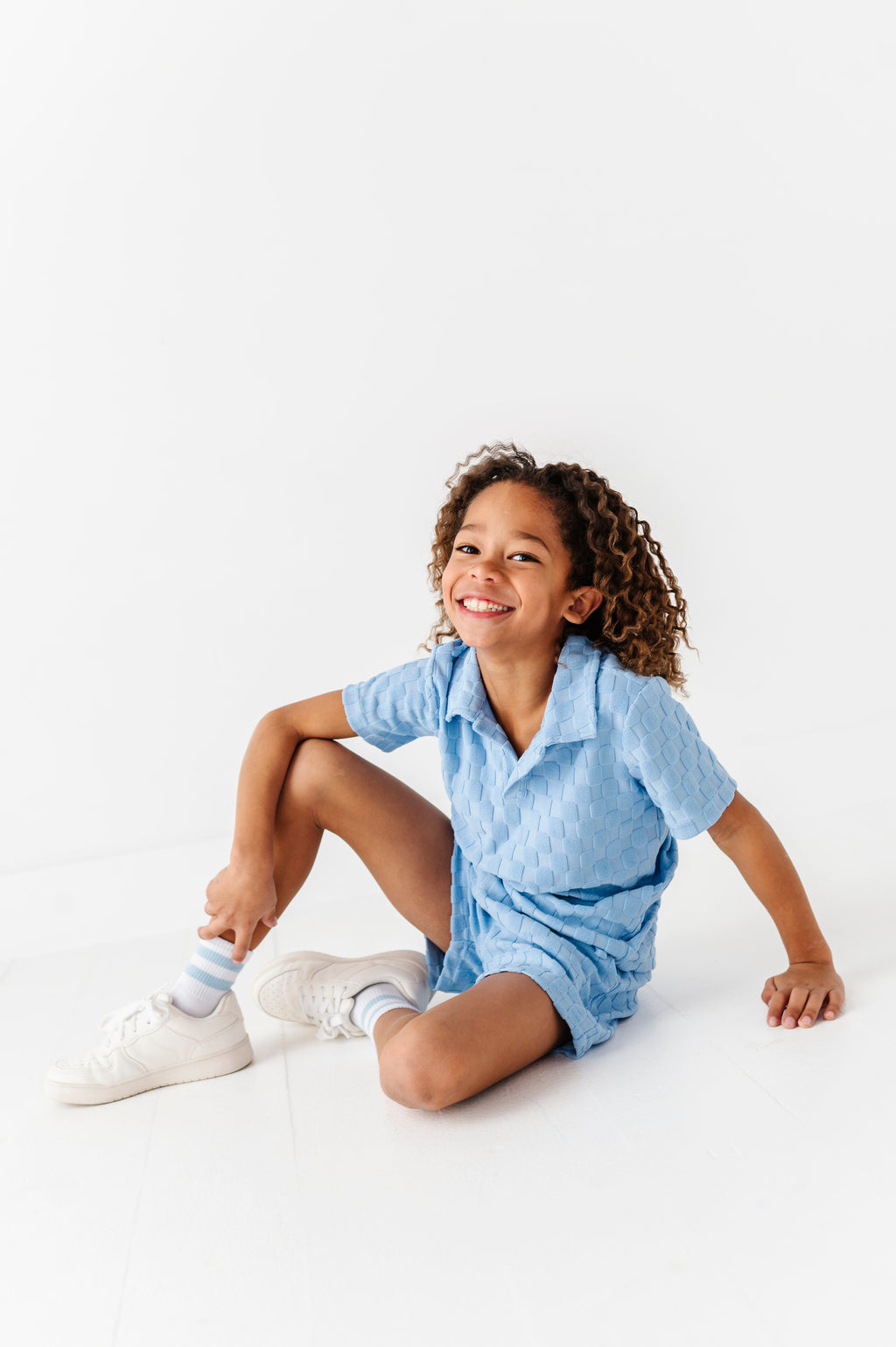 Coastal Blue | BOYS TERRY CHECK SET