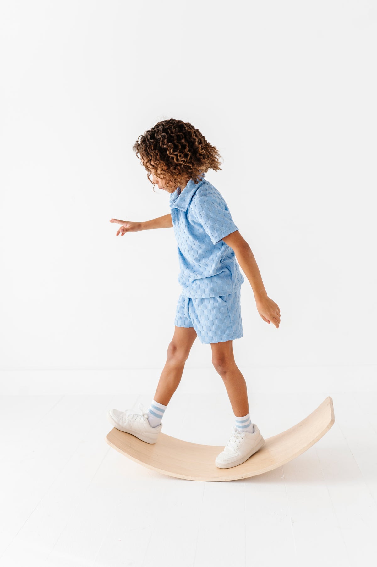 Coastal Blue | BOYS TERRY CHECK SET
