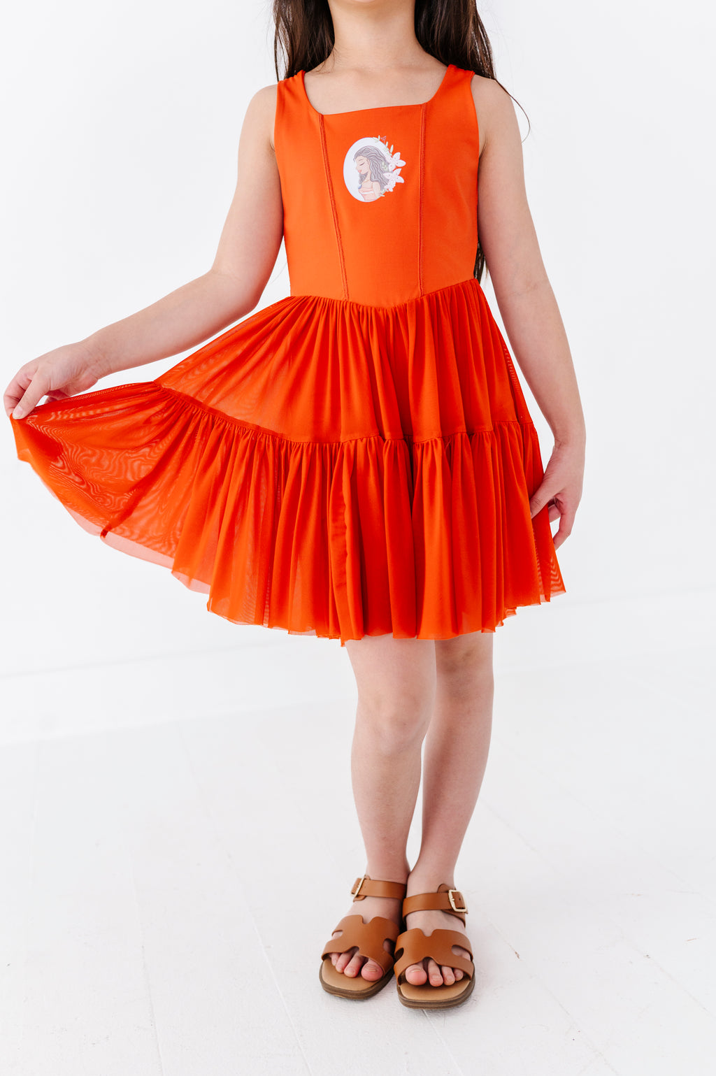 Moana (KIDS) | Burnt Orange Mesh DRESS