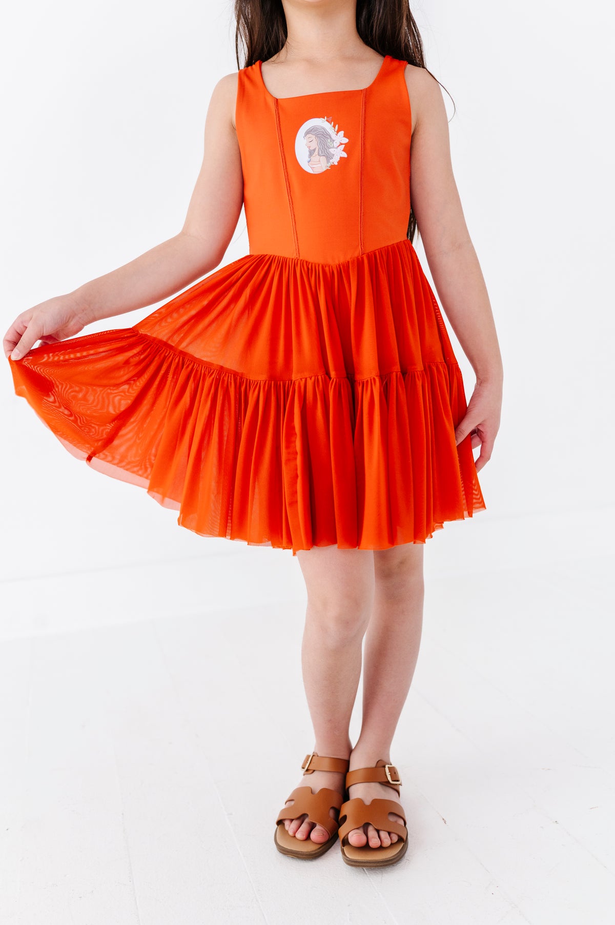 Moana (KIDS) | Burnt Orange Mesh DRESS