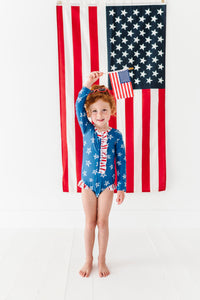 Navy Stars + Stripes | ONE-PIECE RASHGUARD