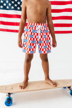Load image into Gallery viewer, USA Check | BOYS Swim Shorts