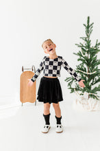 Load image into Gallery viewer, Checkered Bow | CROPPED Bow Back Long Sleeve Top