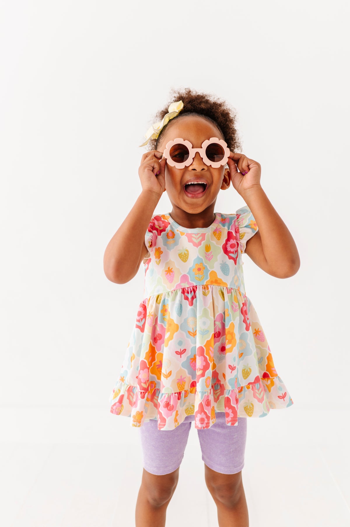 Fruity Floral | Double Ruffle Peplum