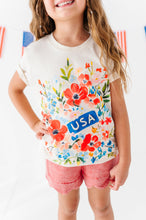 Load image into Gallery viewer, Floral USA | KIDS Cream Tee