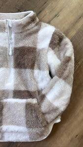 TAUPE PLAID | Plush Pullover (kids + adults)