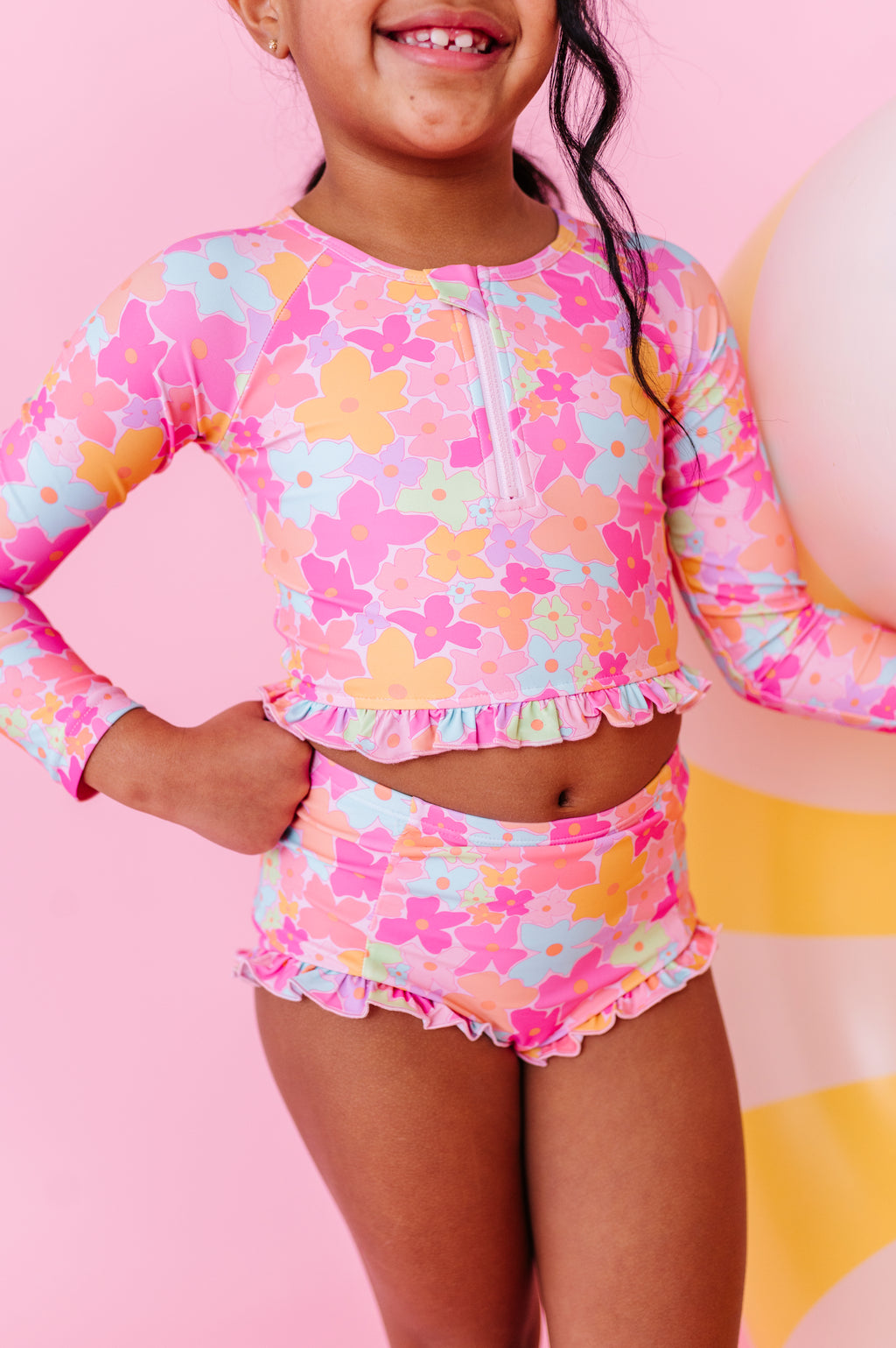 Tutti Fruitti Blossom | 1/4th ZIP RASHGUARD 2-PIECE