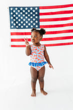 Load image into Gallery viewer, Ditsy 4th of July Floral | Skirted ONE-Piece