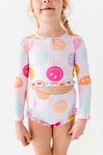 Load image into Gallery viewer, Smilies: 1/4th Zip Rashguard TWO-PIECE