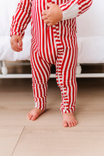 Load image into Gallery viewer, Red Stripes | ZIP ROMPER