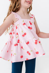 Very Cherry (PINK) Peplum + Pants SET